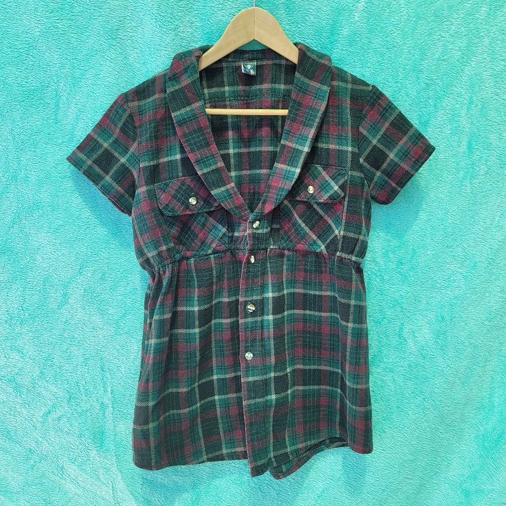 UR empire waist flannel button down shirt Size M/L